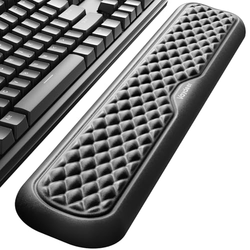 Vaydeer Keyboard Wrist Rest, Large Wrist Support Pad, Memory Foam Hand Rest for Desk, Ergonomic Computer Cushion Soft Laptop Typing, Office Gaming Palm Arm Carpal Tunnel Pain Relief(17.32inch, Black) - size: Large