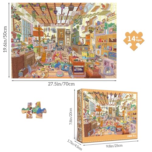 1000 Piece Jigsaw Puzzles for Adults,Pet Paradise Puzzle with 1:1 HD Poster, Precise Interlocking, Letter Markings on Back, Dust-Free, Stress Relief & Ideal Family Game Gift - color: Pet Paradise
