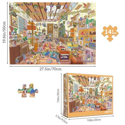 1000 Piece Jigsaw Puzzles for Adults,Pet Paradise Puzzle with 1:1 HD Poster, Precise Interlocking, Letter Markings on Back, Dust-Free, Stress Relief & Ideal Family Game Gift - color: Pet Paradise