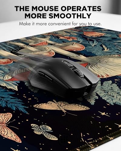 Mouse Pad, Desk Mat, 31.5x11.8in Large Mousepad, Mushroom | Desk Pad with Stitched Edge & Rubber Non-Slip Bottom, Gaming Mouse Pad, Extended Mousepad for Home, Office - color: Mushroom