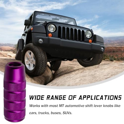 Osilly 3.74 Inch Aluminum Shift Knob with 3 Threaded Adapters, Purple | aluminum alloy construction, ergonomic extended grip, supplied adapters, for manual and select automatic cars, interior parts - color: Purple