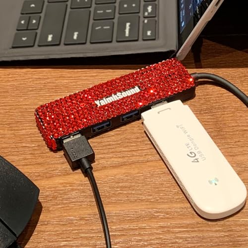 USB Splitter for Laptop, Laptop USB Port Expander, USB Hub Adapter Red | Laptop USB Port Expander, USB Hub Adapter for PC, MacBook Pro, Mac Air, Surface, Flash Drive, SSD, Gaming - size: Red A+C to 4 USB