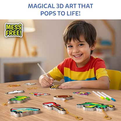 Skillmatics Aqua Puffs - 3D Art Kit, Just Boy Things, Mess-Free Paint by Number Craft for Kids, DIY Color & Inflate Activity, Travel Toys & Creative Gift for Ages 4, 5, 6, 7, 8, 9, 10 - color: Just Boy Things