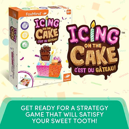 Foxmind Icing On The Cake Quick Food Board Game, Kids Strategy Board Games for Ages 8 and Above, 15 Minute Kids Board Games for Two Players or More, Fun Family Night Board Game