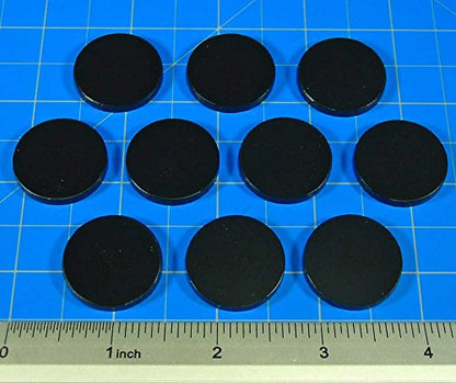 LITKO 1-inch Circular RPG Bases | Compatible with D&D & Pathfinder | Black | 25mm round, fits Medium creatures | Set of 10 | 3mm laser-cut acrylic | Glue, putty, or place | Under heroes & monsters