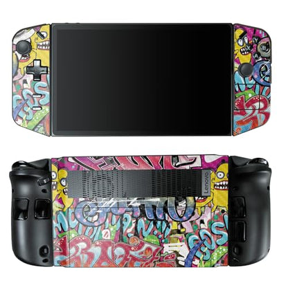 Carbon Fiber Gaming Skin Compatible with Lenovo Legion Go - Funky Graffiti - Premium 3M Vinyl Protective Wrap Decal Cover - Easy to Apply | Crafted in The USA by MightySkins - color: Funky Graffiti, style: Carbon Fiber Textured Finish