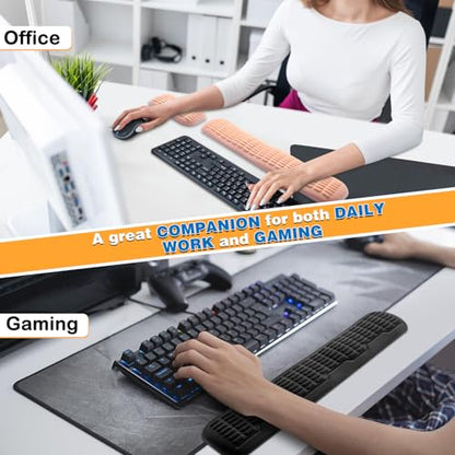 UnivoColors Ergonomic Mouse Wrist Rest,Latest 3.0 Wave Curve Design,High-Resilience Memory Foam Non-Slip Base,Reduces Wrist Fatigue,Ideal for Office Gaming & Long Hours of Use(Black) - color: Black, style: Mouse Wrist Pad