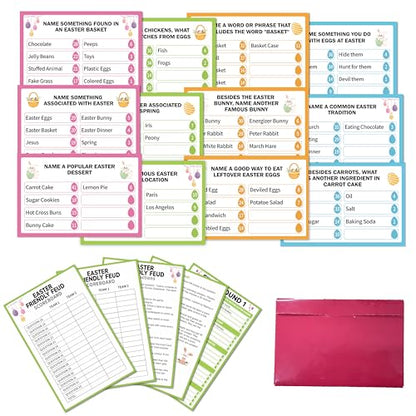 Easter Friendly Feud Game, Easter Egg Themed Party Game for Family, Spring Party Supplies and Activities Decorations, Holiday Trivia Games for Large Groups, 1 Pack(05)