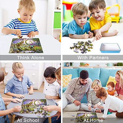 LELEMON Puzzles for Kids Ages 4-6,100 Piece Puzzles for Kids in Metal Box | Dinosaur Educational Kids Puzzles Jigsaw Puzzles,Children 100 Piece Puzzle Games Puzzle Toys for Girls and Boys - color: Dinosaur