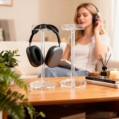 Acrylic Desktop Headphone Holder, Countertop Accessories Stand,Universal for All Music Gaming Headsets 1 Pack(DP015) - color: clear