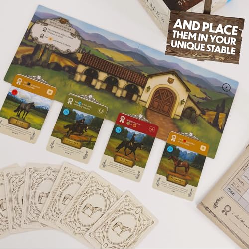 Stable Times Family Card Game with Real Horses | Cozy Board Game for Kids and Adults, Great for Family Game Night, Ages 8+, 1-5 Players, 20-30 Minutes