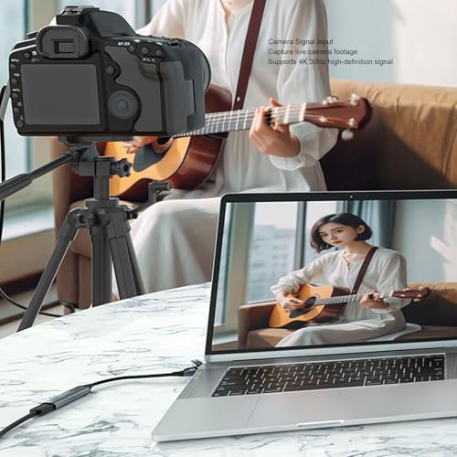 VBESTLIFE Video Capture Card, 1080P 60Hz Output 4K 30Hz Input HDMI to USB C 2.0 with Plug & Play UVC, for Streaming Gaming Camera
