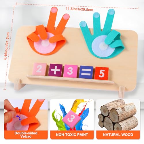 Montessori Toys for 3-5 Year Old, Educational Math Manipulatives Learning Toys for Toddlers 3-5 Years, Number Counting Blocks for Kids, Homeschool Kindergarten Supplies Boys Girls Birthday Gifts