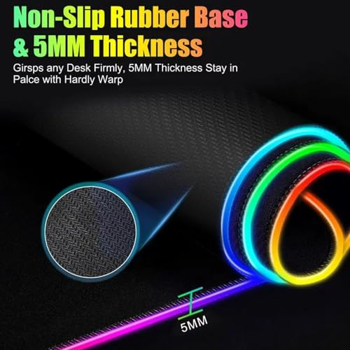 Wireless Charging RGB Gaming Mouse Pad 15W -800x300x4MM-Fast Charging, Ultra-Smooth Surface, Non-Slip Base, 13 Light Modes - Ultimate RGB Mouse Pad for Gamers - Large Mouse Pad Gaming Mat