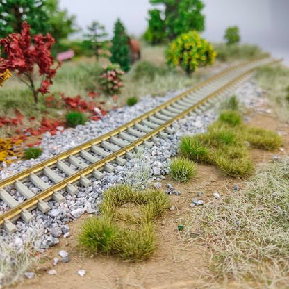 Static Grass Tufts Mat – 8 Peel-and-Play Pre-Cut Patches, Self-Adhesive Turf in Mixed Irregular Shapes for Diorama, Model Railway & Wargaming Terrain (1 Sheet) (Autumn Green) - color: Autumn Green