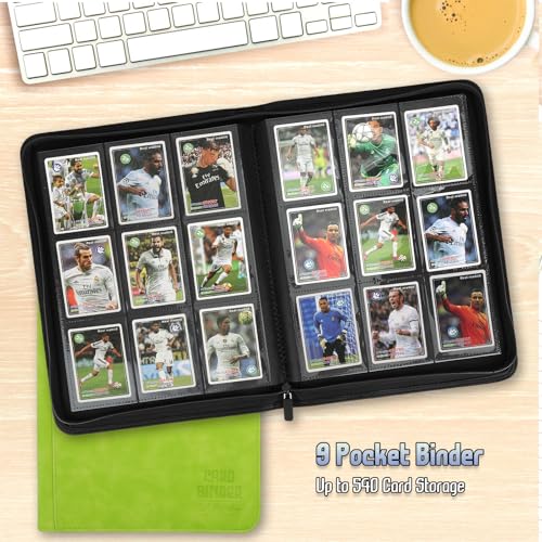 Trading Card Binder, Premium 9 Pocket Double Sided 540 Pocket PU Card Collection Binder, Collectible Trading Card Albums for MTG, TCG, Sport Card, Game Cards (Grass) - color: Grass