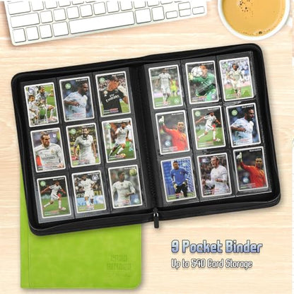 Trading Card Binder, Premium 9 Pocket Double Sided 540 Pocket PU Card Collection Binder, Collectible Trading Card Albums for MTG, TCG, Sport Card, Game Cards (Grass) - color: Grass