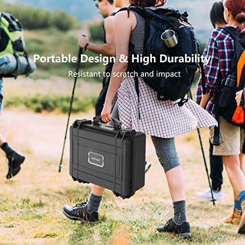 COSTWAY Waterproof Hard Case, 22-Inch Multi-Purpose Small Camera Dry Box with DIY Customizable Foam Insert, IP66 Rated Dustproof Shockproof, Portable Protective Case for Electronics, Drones, Black | DIY Customizable Foam Insert, IP66 Rated Dustproof Shock