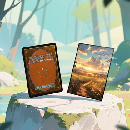 MTG Card Sleeves - Savannah(Green White) - Fantasy Dual Lands Series - Ultra Clear Front & Matte Finish Back, 100 Count Standard Size TCG Art Sleeves for Magic The Gathering - color: Savannah(green White)