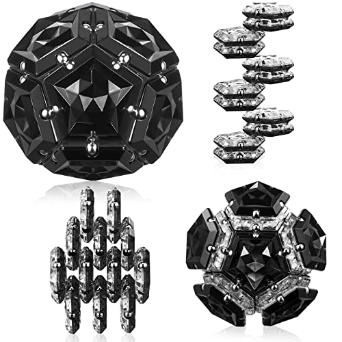 Magnetic Fidget Sphere Stress Relief Toys for Adults Kids, Anxiety Sensory Fidget Toys with Strong Neodymium Magnets, Desk ADHD Focus Tool Gift for Men Women (2.67'' Travel-Safe Toy Ball) - color: Crystal Black