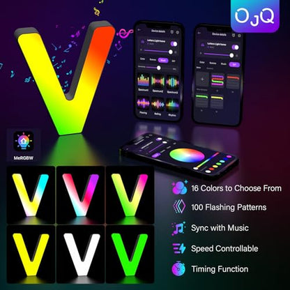 OJQ Light Up Letters LED Letter Room Decor Wall Decor Living Room Gifts | Boyfriend Home Decor Living Room Christmas Birthday Gifts for Girl Teen Girls Gifts Party Home Wall Decor-V - style: Letter-V