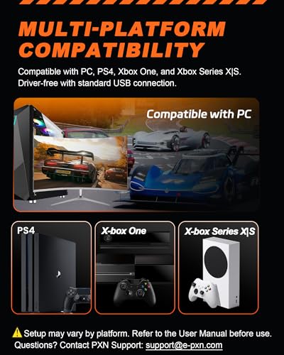 PXN V10 PRO Direct Drive Sim Racing Wheel and Pedals for PC, Xbox, PS4 | 3.2Nm Direct Drive Force Feedback, 10.6-Inch Detachable D-Shape Wheel, 4 Paddle Shifters, Hall-Effect Pedals, 17 Buttons