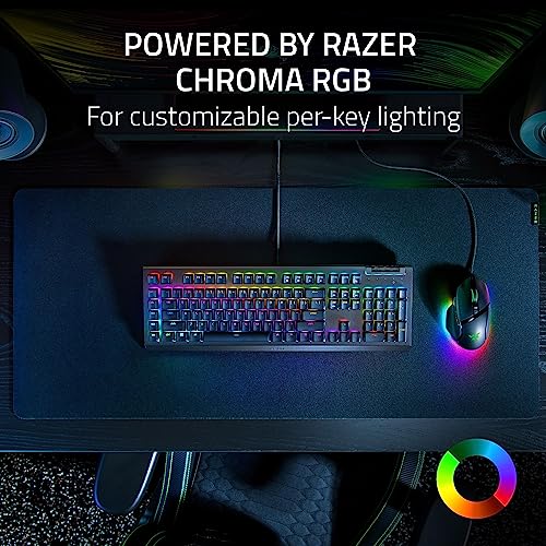 Razer BlackWidow V4 X Mechanical Gaming Keyboard, Yellow Switches, Black | Linear & Silent Switches, 6 Dedicated Macro Keys, Chroma RGB, Doubleshot ABS Keycaps, Roller & Media Controls, Snap Tap - color: Black