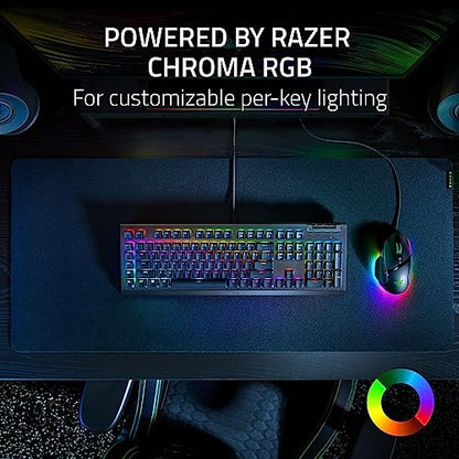 Razer BlackWidow V4 X Mechanical Gaming Keyboard, Yellow Switches, Black | Linear & Silent Switches, 6 Dedicated Macro Keys, Chroma RGB, Doubleshot ABS Keycaps, Roller & Media Controls, Snap Tap - color: Black