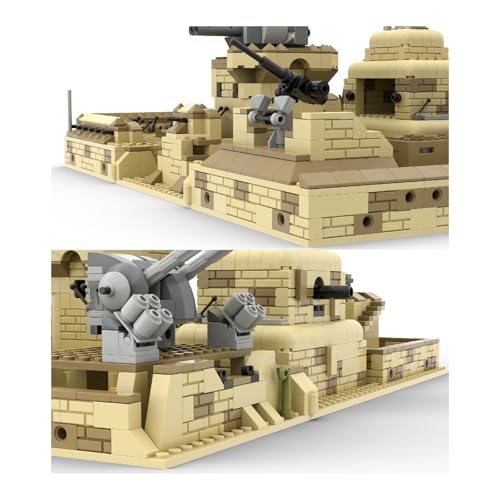 Military Base Building Brick Set, Defence Base Guard Tower Toy | 1000+ Pcs set with Defence Base, Guard Tower, Heavy Weapons and Weapon Packs; military building kits toys for figures