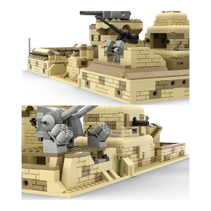 Military Base Building Brick Set, Defence Base Guard Tower Toy | 1000+ Pcs set with Defence Base, Guard Tower, Heavy Weapons and Weapon Packs; military building kits toys for figures