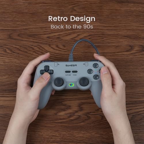 GameSir Tegenaria Lite Wired Controller for PC, 1000Hz Polling Rate, Hall Effect Joysticks and 2 Remappable Buttons, Dual Vibration, Turbo, PC Gaming Controller for Steam/Android/iOS/Switch(White) - color: White