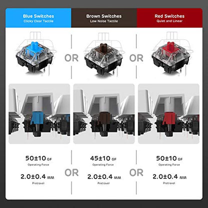 RK ROYAL KLUDGE RK84 Wired RGB 75% Hot Swappable Mechanical Keyboard, 84 Keys Tenkeyless TKL Gaming Keyboard w/Programmable Software, RK Brown Switch - color: White, size: Hot Swappable Brown Switch