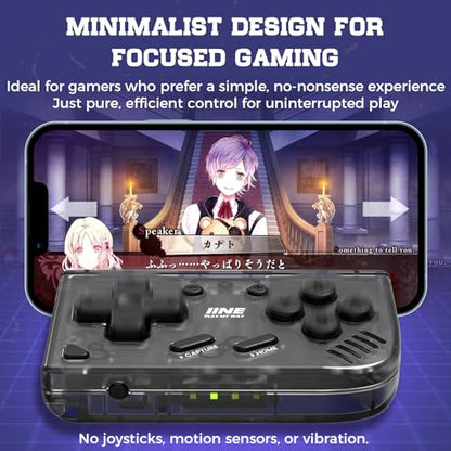 IINE Mini Retro Wireless Controller, Micro Remote Controller for Switch/OLED, PC, Android and IOS, Keychain Pocket-sized Controller with Turbo Function (Black) - color: Black