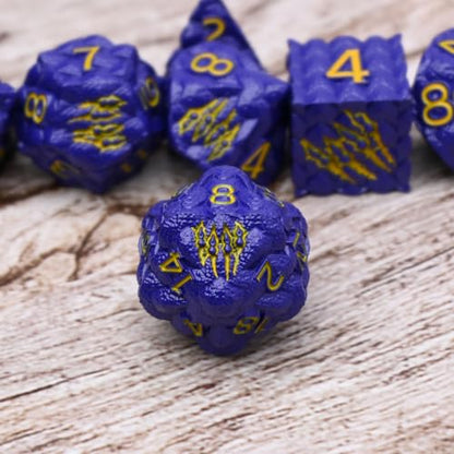 Dragon Scale Metal Dice Set-Dragon Claw,with Gift Metal Box for TTRPG Tabletop Gaming,Dungeon Masters,RPG Adventures(Purple) - color: Purple