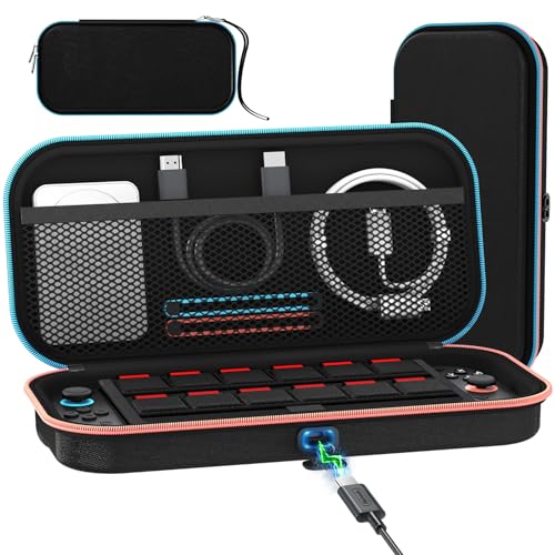 ivoler Charge inside Carrying Case for Nintendo Switch 2 Console 2025, Travel Case with Charging Cable Port, Holds 12 Game Cards Cartridge for Switch 2 Accessories– Black [nintendo_3ds] - color: Black Charging Case, size: 7.9''