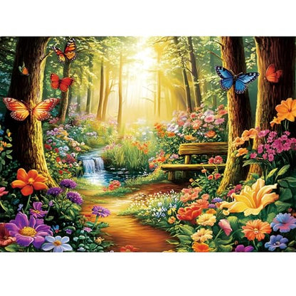 500 Piece Jigsaw Puzzle for Adults, Forest Butterfly Jigsaw Puzzle 500 Piece Forest Jigsaw Puzzles for Adult Butterfly Puzzles for Adults - Challenging Family Activity Gift 20.5 x 15 Inch - style: Forest