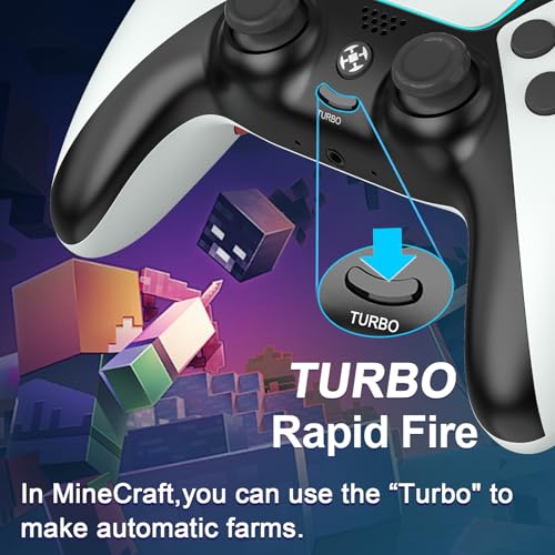 UGAME Replacement for Luna Controller,Ymir Wireless Controller for Fire TV with Back Paddles/Turbo/1200 mAh Power Supply,Mando Made for Luna/PS4/PC,White - color: white