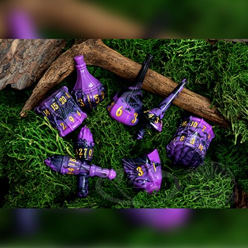 PolyHero Bard Dice Set – Violet Lullaby |Polyheadral Shaped Dice for D&D & RPG - Role Playing Games | 8-Piece Themed Set, Unique Gift for Tabletop Gamers - color: Violet Lullaby