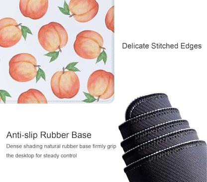 Gaming Mouse Pad, XL Extended Computer Keyboard Long Mouse Mat, Large Desk Pad for Office Laptop, Non-Slip Rubber Base with Stitched Edge Mousepad, 31.5X11.8 inch Watercolor Peaches - color: Watercolor Peaches