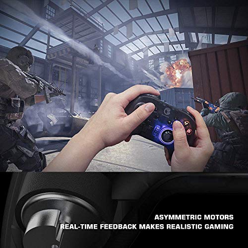 GameSir T4 pro Wireless Bluetooth Game Controller for Windows 7 8 10 PC/iOS/Android/Switch, Dual Shock USB Mobile Phone Gamepad Joystick for Apple Arcade MFi Games, Semi-Transparent (Renewed)