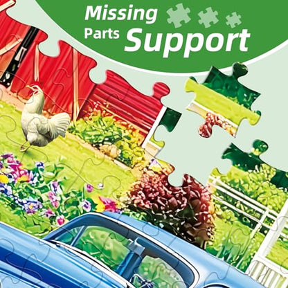 Puzzles for Adults 500 Pieces,Farm Horse Puzzle for Adult,Flowers Rooster Barn Truck Themed Jigsaw Puzzle,Country Life Puzzle for Seniors,Puzzles for Family Game Nights, 20.5x15 in - style: 500P Farm