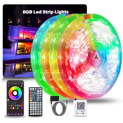 GANZQH 400FT Led Lights for Bedroom, Color Changing RGB Led Strip Lights | Music Sync Led Light Strip with Remote and App Control, DIY Led lights for Room Home Indoor Decor Ambient Lighting (4*100FT) - size: 400FT