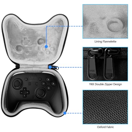 Tiswell Hard Travel Case for Nintendo Switch 2 Pro Controller, Switch 2/1 Pro Gaming Carrying Case, Wireless Switch Controller Hard Shell Home Travel Protective Cover Storage Carry Bag,Black