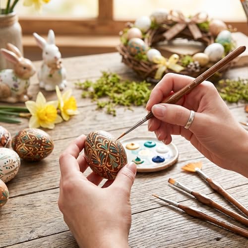 16PCS Miniature Paint Brushes, Detail Paint Brushes Set for Acrylic Watercolor Gouache Oil & Face Painting, Paint by Number, Figurine Brown - color: Brown