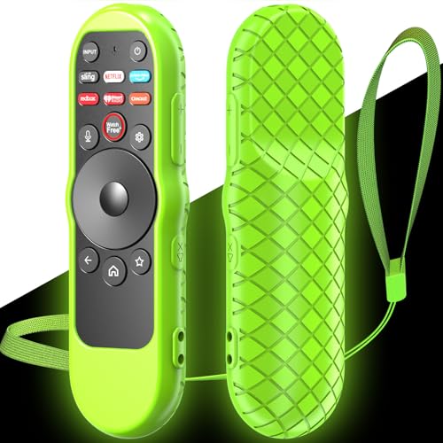 Case Cover for VIZIO XRT270 Smart TV Remote Control Silicone Skin Sleeve with Lanyard Glow in the Dark Green - color: Green