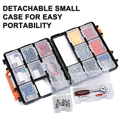 Mayouko 16 Compartments Detachable Toolbox Organizer,Hardware Organizer Box with Removable Sections,Carrying Storage Case for Patts,Screws,Bolts,Nuts,Toys - size: 13.5"L x 12"W x 5"H