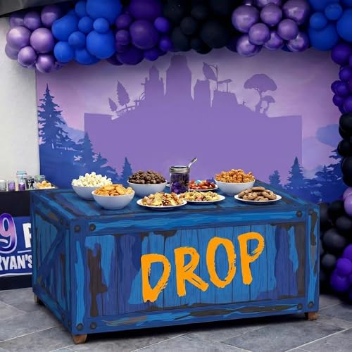 Moukeren Video Game Themed Birthday Tablecloth Drop Box Military Decoration Drop Box Table Cover for Gamers Men Birthday Graduation Supplies,72x30inches