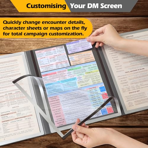 Grajar DND Customizable DM Screen & 3 in 1 Dice Rolling Tray with Lid