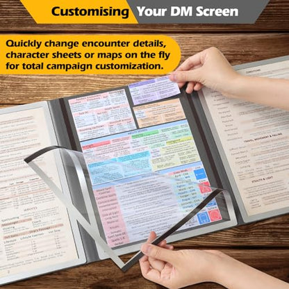 Grajar DND Customizable DM Screen & 3 in 1 Dice Rolling Tray with Lid