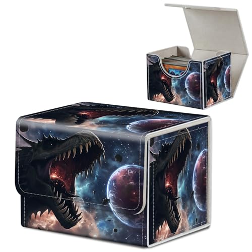 Abyss Mouth Card Deck Box - Large Size, Waterproof PU Leather, Microfiber Lining, Strong Magnet Closure, Fits 100+ Single Sleeved Cards, Collectible Card Storage Box for MTG, TCG - color: Abyss Mouth